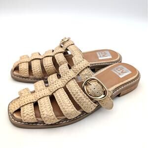 DV by Dolce Vita Fyona Mule Sandals Buckle Women's Raffia Size US7 EU37